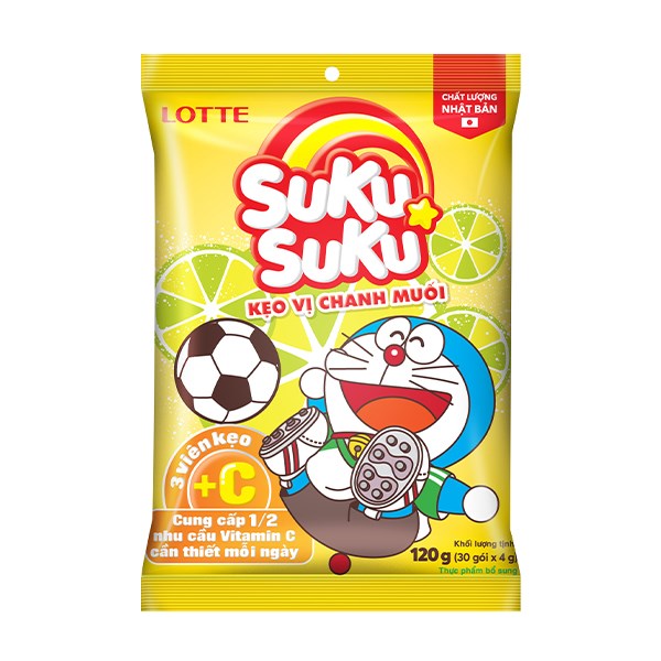 Kẹo ngậm Lotte Suku Suku hương chanh muối gói 120g (từ 4 tuổi) - AVAKids.com