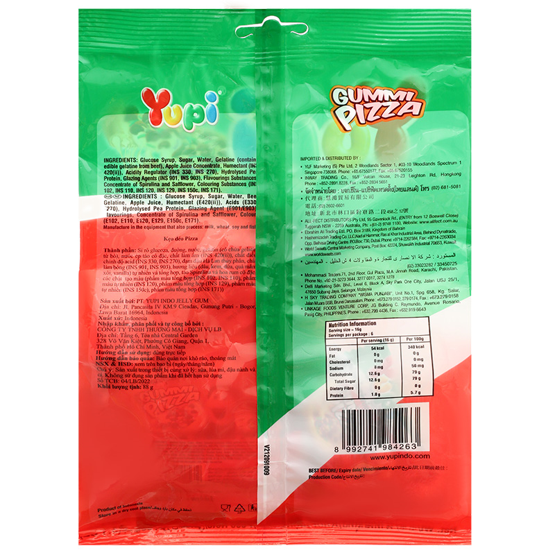 Kẹo dẻo Yupi Gummi Pizza (từ 2 tuổi)