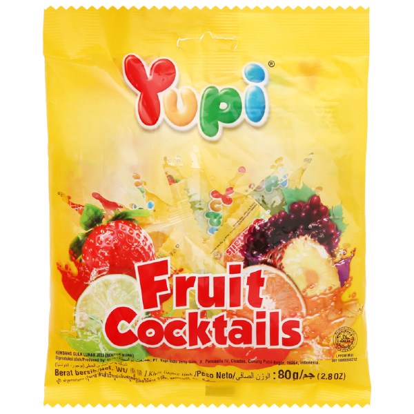 Kẹo dẻo Yupi Fruit Cocktails hương trái cây gói 80g (từ 2 tuổi) - AVAKids.com
