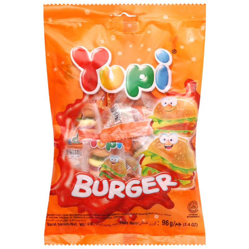 Kẹo dẻo Yupi Burger vị trái cây gói 96g-0