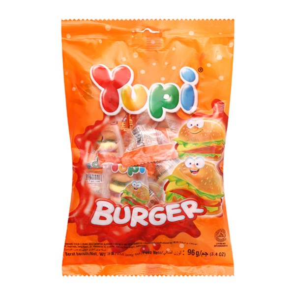 Kẹo dẻo Yupi Burger hương trái cây gói 96g (từ 2 tuổi)