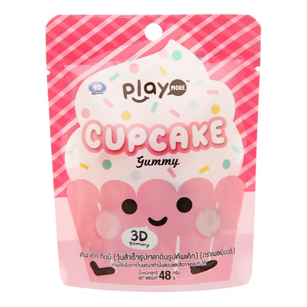 Kẹo Dẻo Playmore Cupcake Hương Trái Cây Gói 48G (Từ 3 Tuổi)