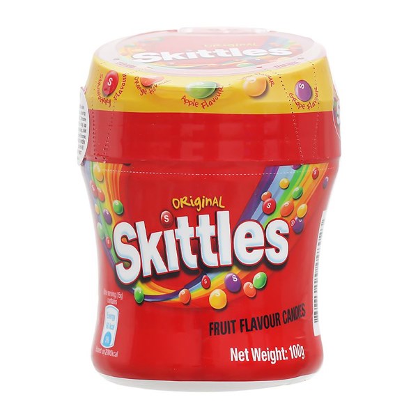 Kẹo Cứng Skittles Original Hương Trái Cây Hũ 100G (Từ 3 Tuổi)