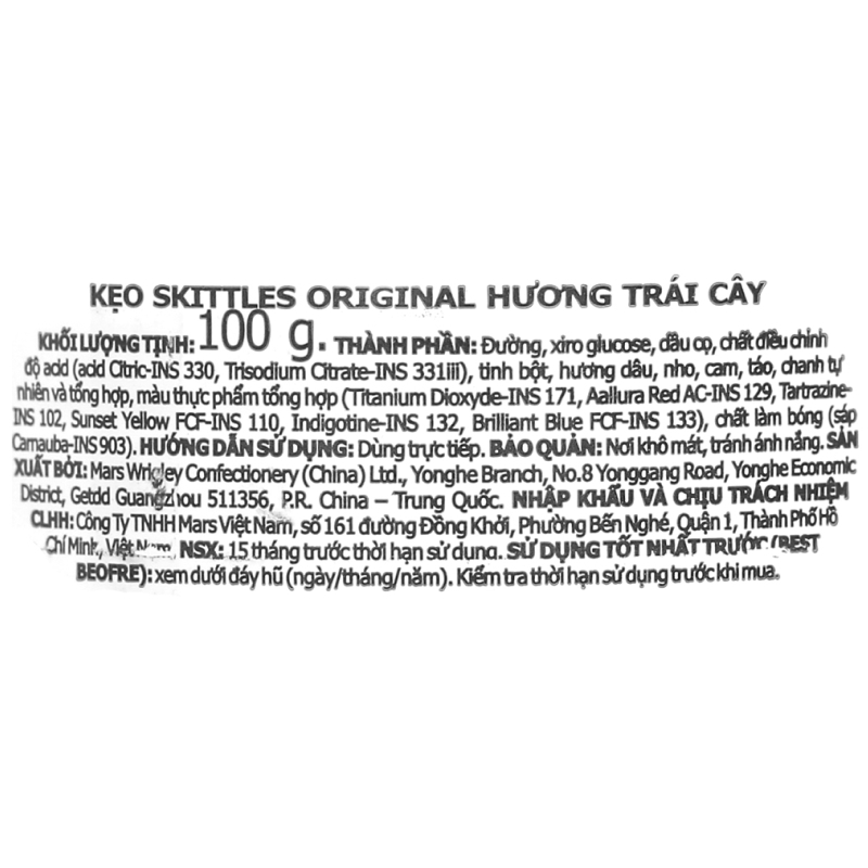 Kẹo cứng Skittles Original hương trái cây hũ 100g (từ 3 tuổi) 3