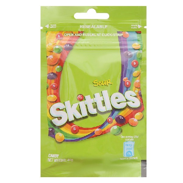 Kẹo cứng Skittles Sour hương trái cây gói 40g (từ 3 tuổi) - AVAKids.com