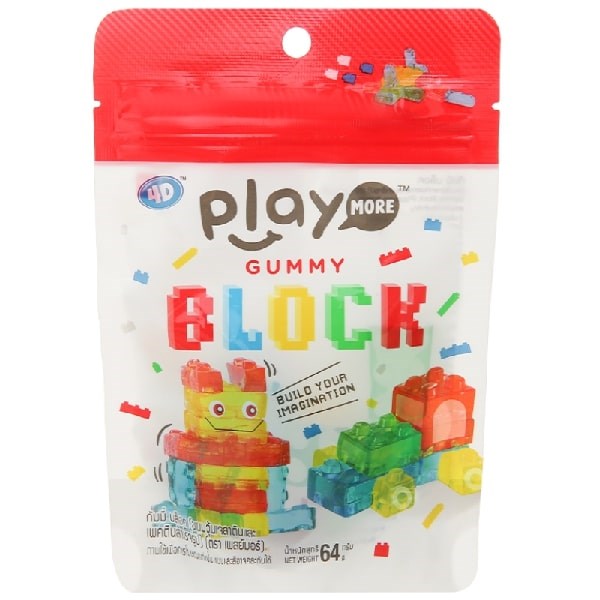 Kẹo dẻo PlayMore Gummy Block hương trái cây gói 64g (từ 3 tuổi) - AVAKids.com