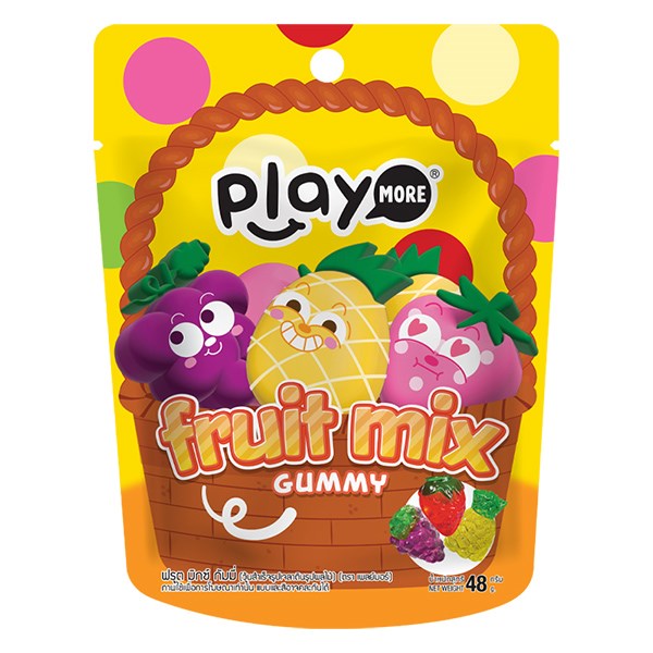 Kẹo Dẻo Playmore Fruit Mix Hương Trái Cây Gói 48G (Từ 3 Tuổi)