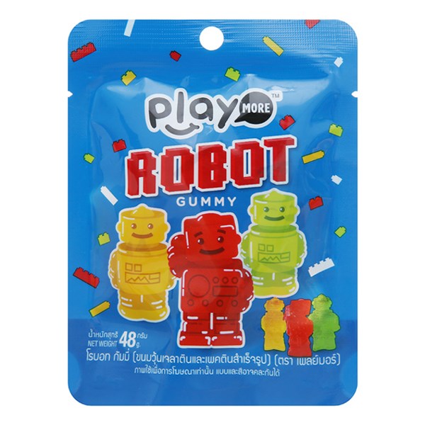 Kẹo dẻo PlayMore Robot hương trái cây gói 48g - AVAKids.com