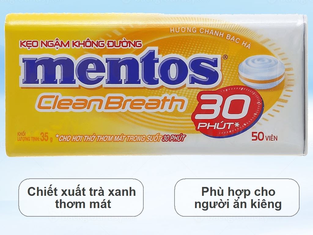 Kẹo ngậm chanh bạc hà Mentos 35g giá tốt tại Bách hoá XANH