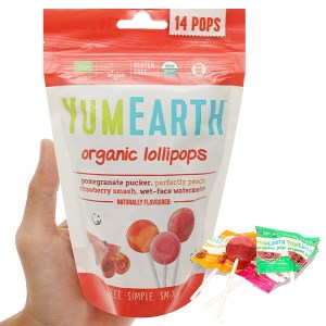 Kẹo mút hữu cơ 4 hương vị trái cây Yumearth gói 85g