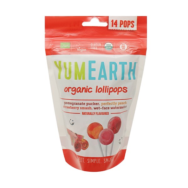 Kẹo mút YumEarth Organic Lollipops 4 hương trái cây gói 85g (từ 3 tuổi) - AVAKids.com