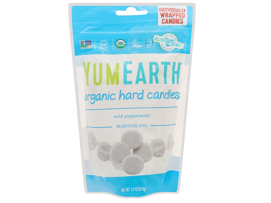 Kẹo viên hữu cơ bạc hà Yumearth gói 93.6g 1
