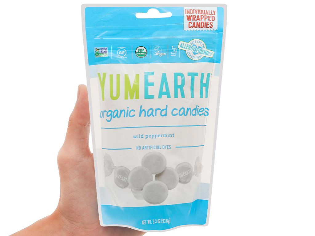 Kẹo viên hữu cơ bạc hà Yumearth gói 93.6g 5