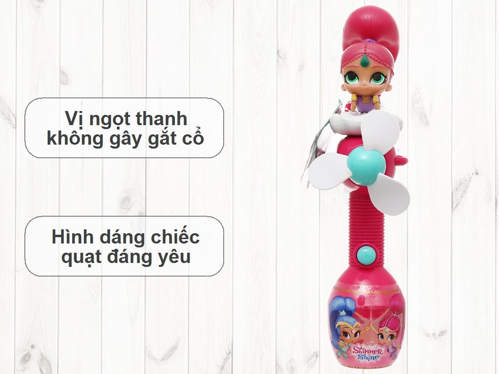 Kẹo đồ chơi quạt cầm tay Relkon Shimmer & Shine Surprise Fan hương trái cây hũ 10g 2