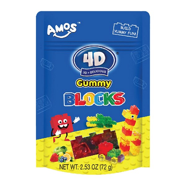 Kẹo dẻo Amos Blocks 4D hương trái cây gói 72g (từ 3 tuổi) - AVAKids.com
