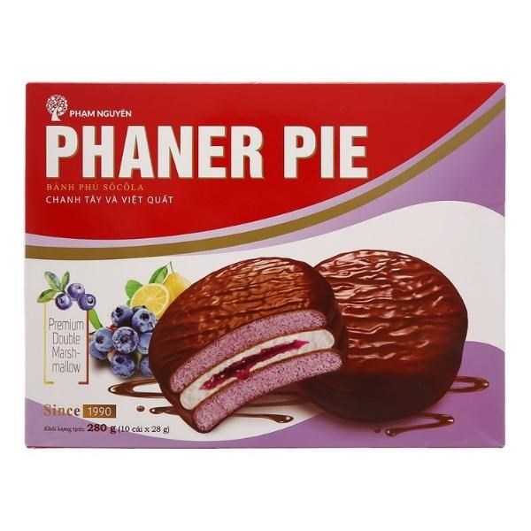 Bánh chocopie vị chanh tây và việt quất Phaner Pie hộp 10 cái 280g (từ 1 tuổi) - AVAKids.com