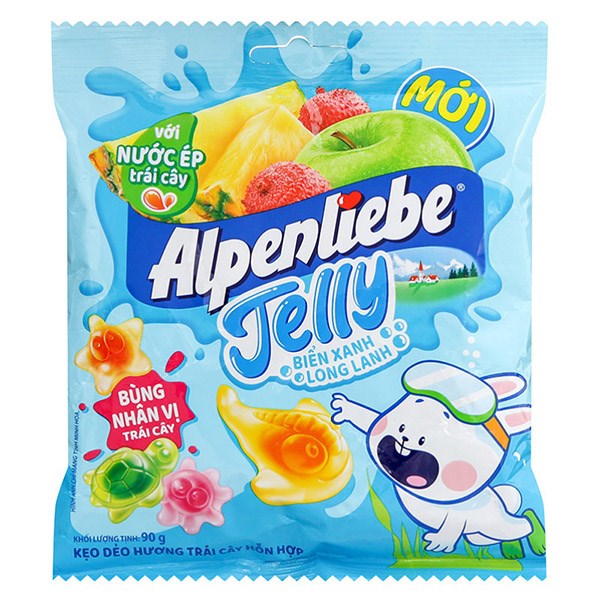 Kẹo Dẻo Alpenliebe Jelly Biển Xanh Long Lanh Hương Trái Cây Gói 90G (Từ 2 Tuổi)