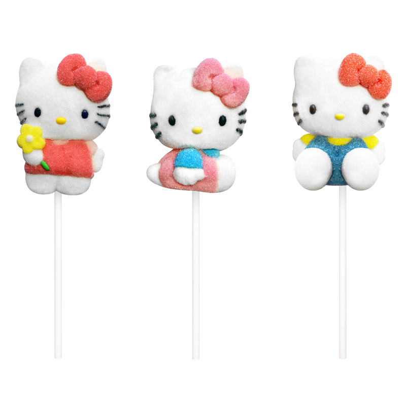 Kẹo xốp marshmallow Relkon Hello Kitty hương dâu que 45g (từ 3 tuổi) - Giao mẫu ngẫu nhiên