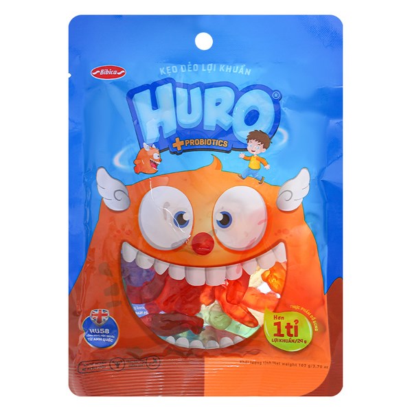 Kẹo Dẻo Lợi Khuẩn Huro Hương Trái Cây Gói 105G (Từ 3 Tuổi)