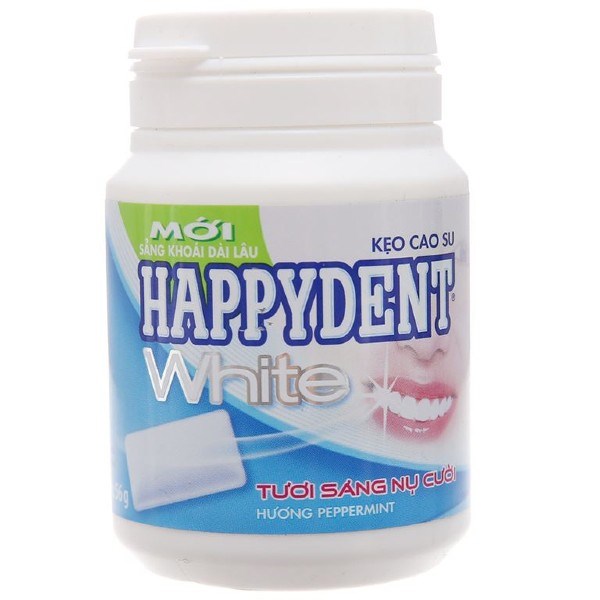 Kẹo singum Happydent White hương bạc hà hũ 56g (từ 3 tuổi) - AVAKids.com