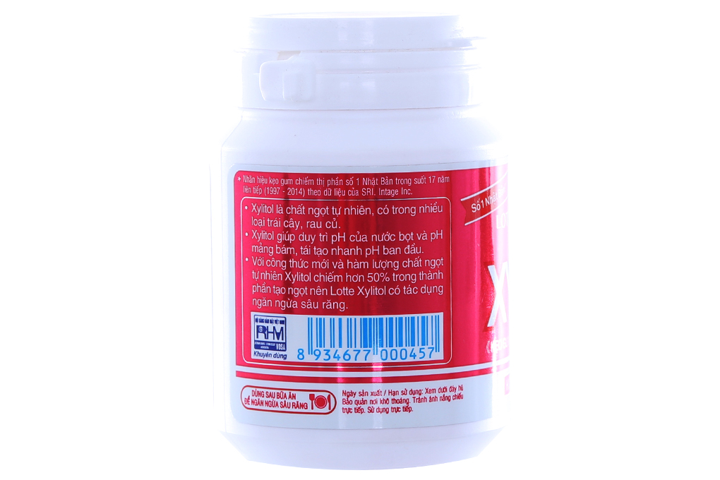 Kẹo cao su Xylitol không đường hương Dâu hũ 58g