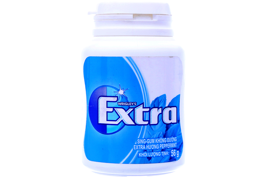 Kẹo cao su Extra không đường hương Peppermint hũ 56g