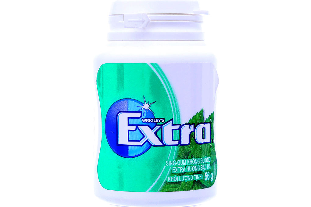 Kẹo cao su Extra không đường hương Bạc Hà hũ 56g