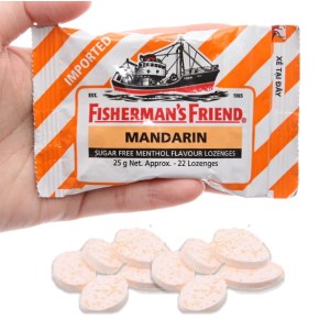 Kẹo cay con tàu không đường Fisherman's Friend vị quýt và bạc hà gói 25g