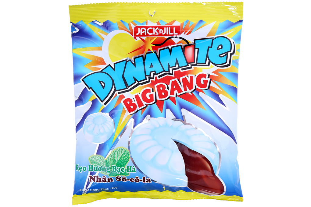Kẹo cứng Dynamite nhân socola hương Bạc Hà gói 120g