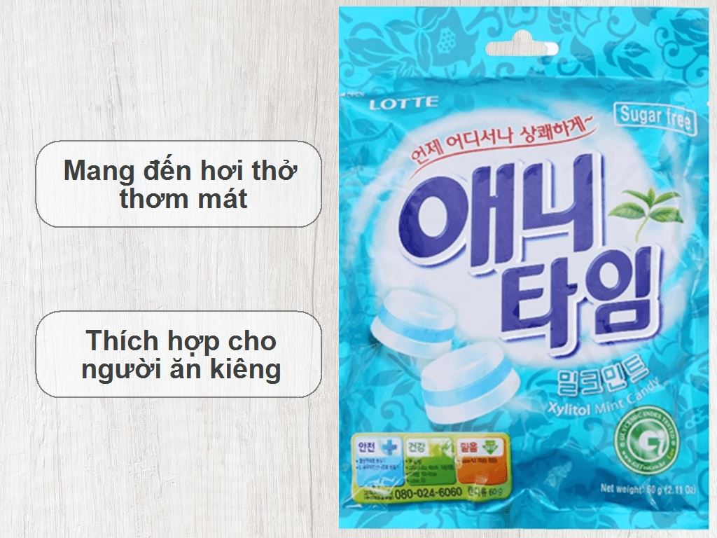 What are the health benefits of Lotte mint candy?