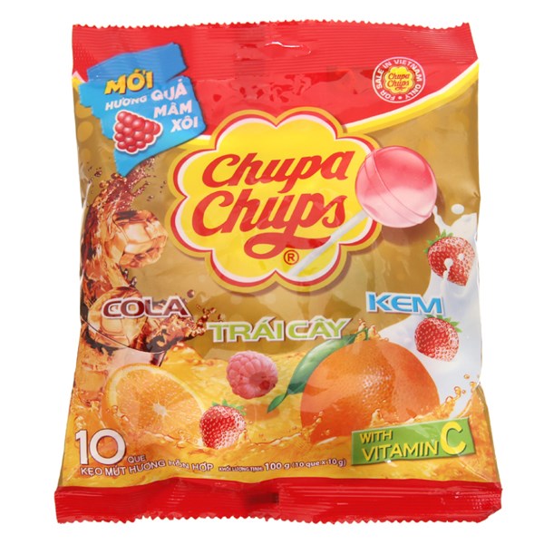 Kẹo mút Chupa Chups hương trái cây gói 100g (từ 5 tuổi) - AVAKids.com