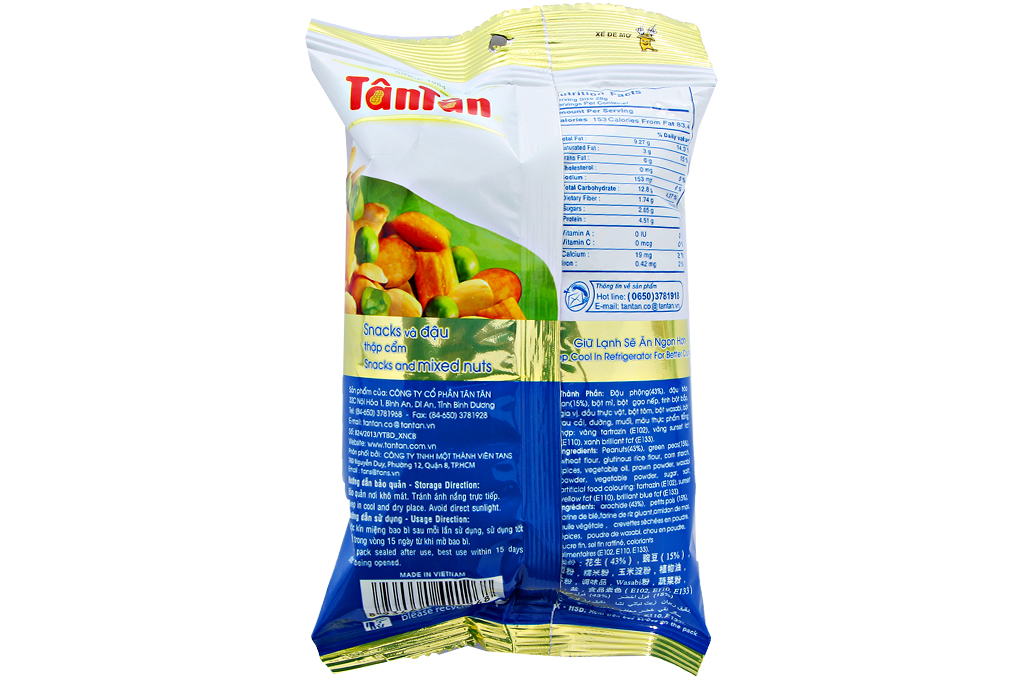 Snacks và đậu thập cẩm Tân Tân gói 60g