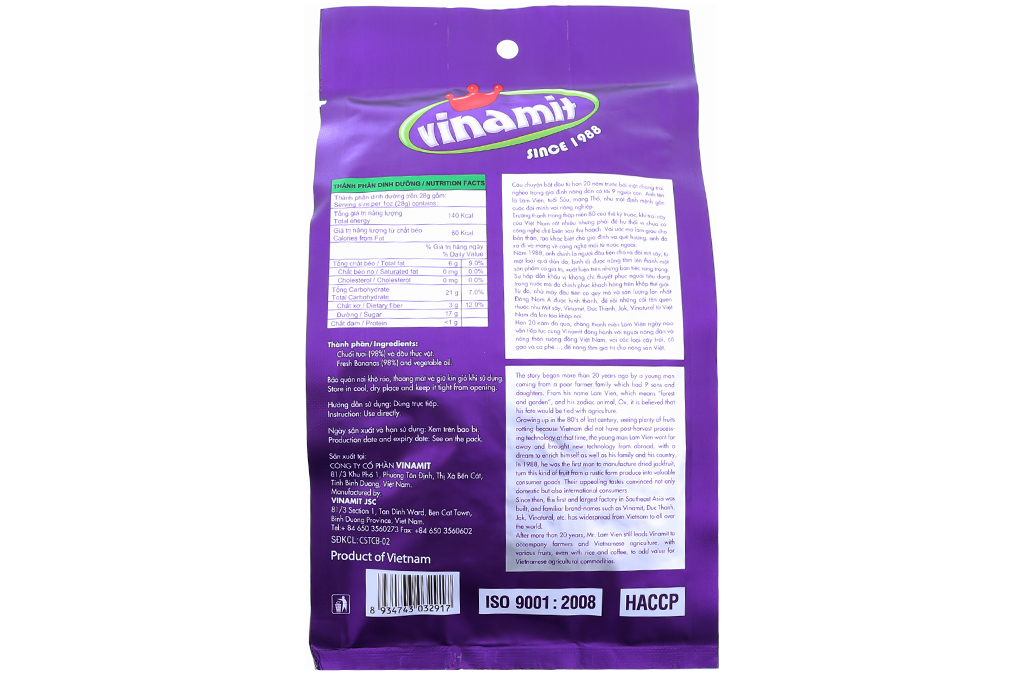 Chuối sấy Vinamit gói 100g