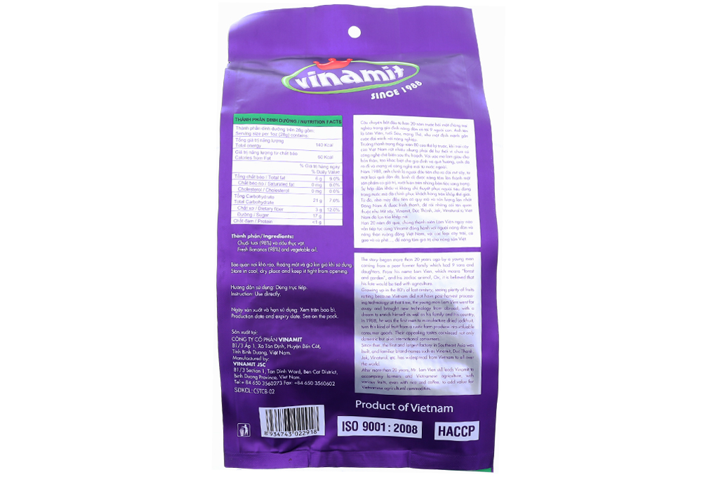 Chuối sấy Vinamit gói 250g