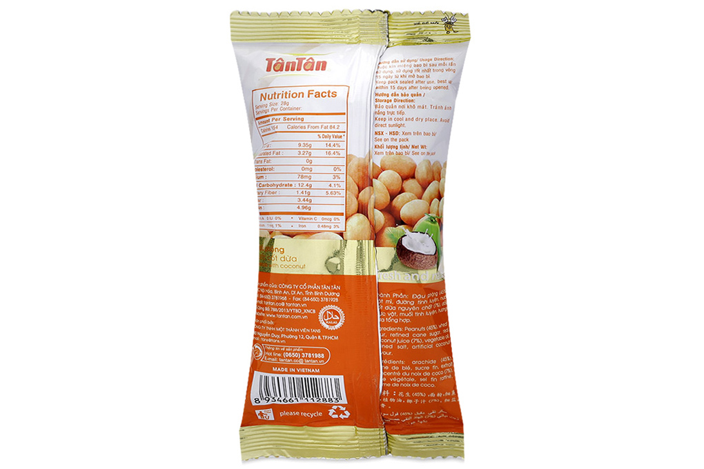 Đậu phộng Tân Tân nước cốt Dừa bịch 45g