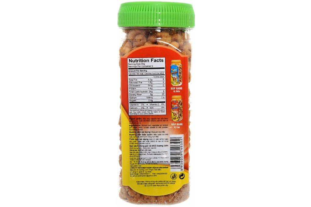 Bắp rang Antona vị cay hũ 130g