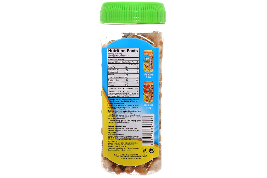 Bắp rang Antona vị sữa hũ 130g
