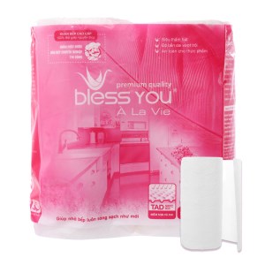 2 cuộn khăn giấy lau bếp Bless You 2 lớp 170 tờ