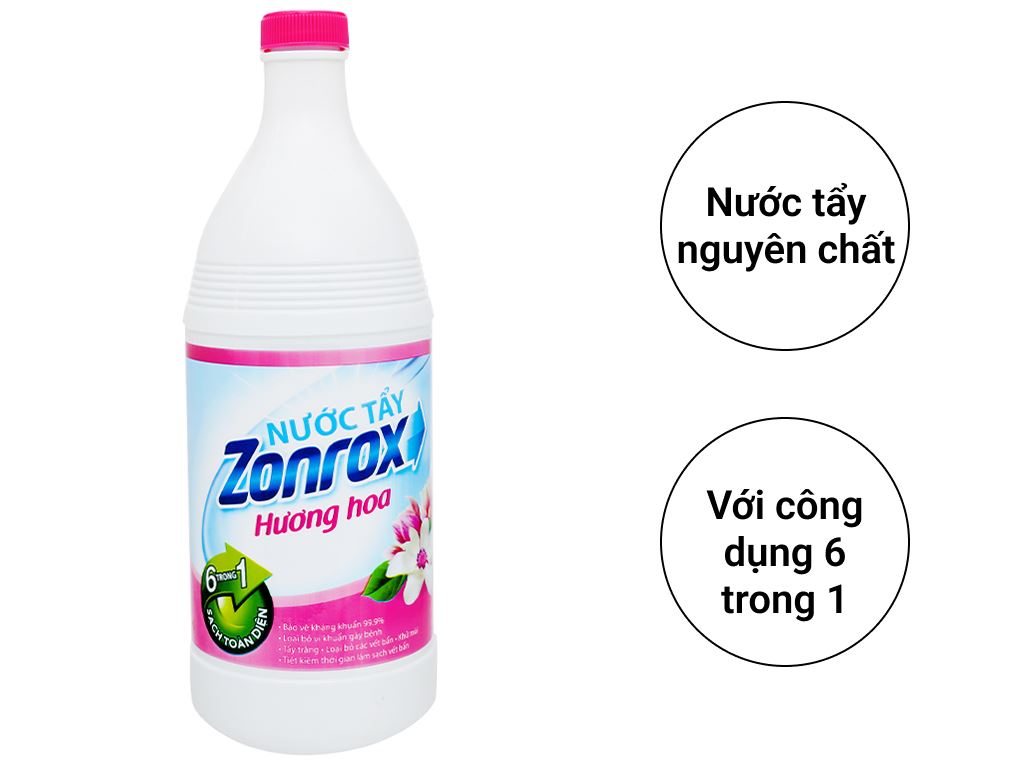 Nước tẩy Zonrox hương hoa chai 1 lít 2