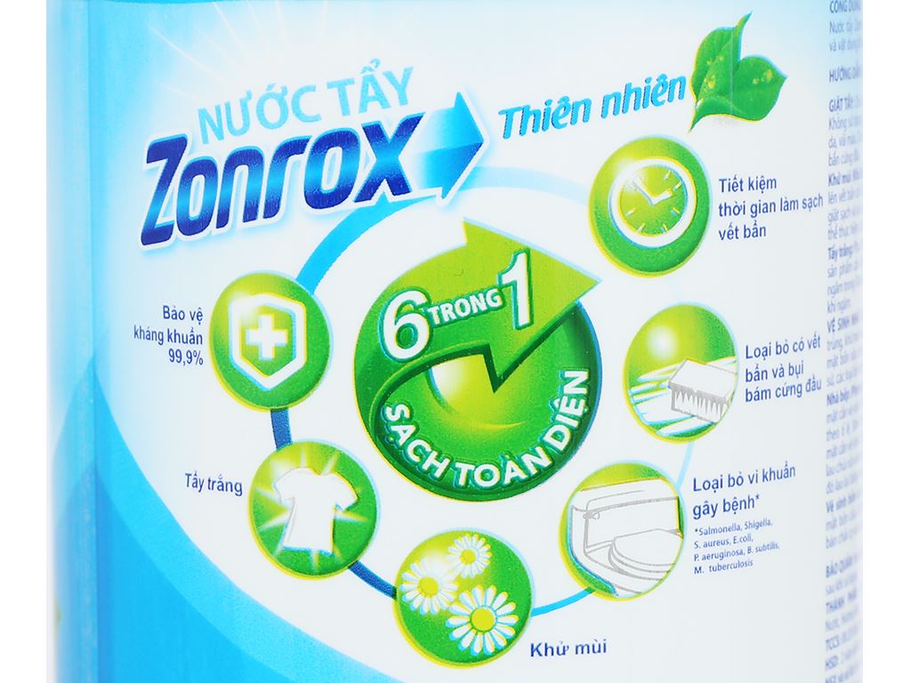 Nước tẩy Zonrox thiên nhiên chai 1 lít 5