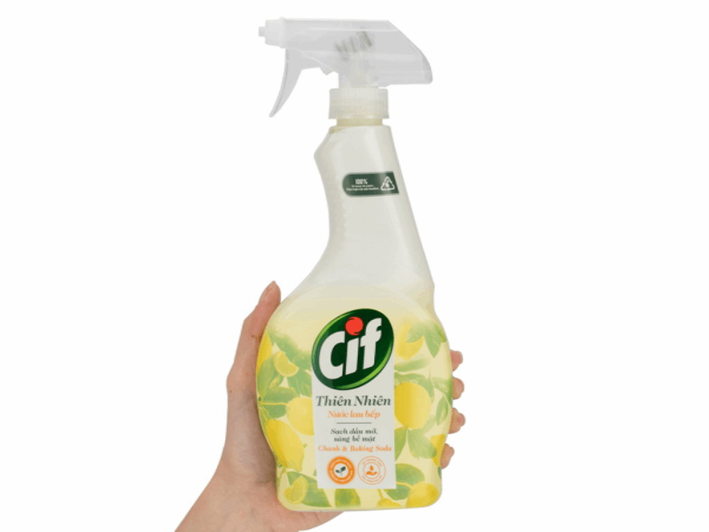 Nước lau bếp Cif thiên nhiên hương chanh và baking soda chai 500ml 11