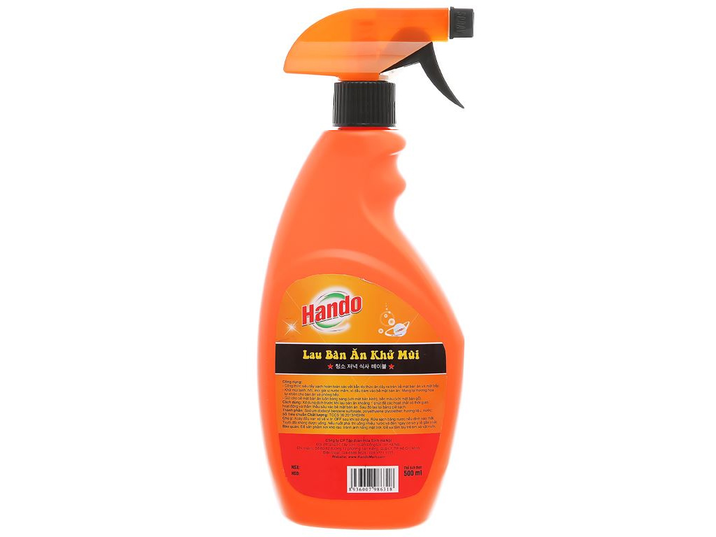 Nước lau bàn ăn khử mùi Hando chai 500ml 3
