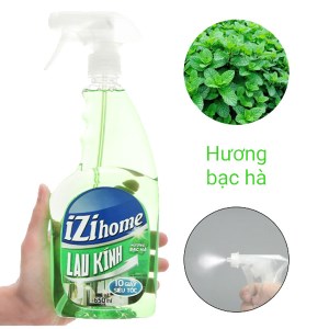 Nước lau kính hương bạc hà IZI HOME chai 650ml