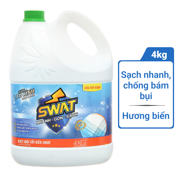 Nước lau kính Swat hương biển 4kg