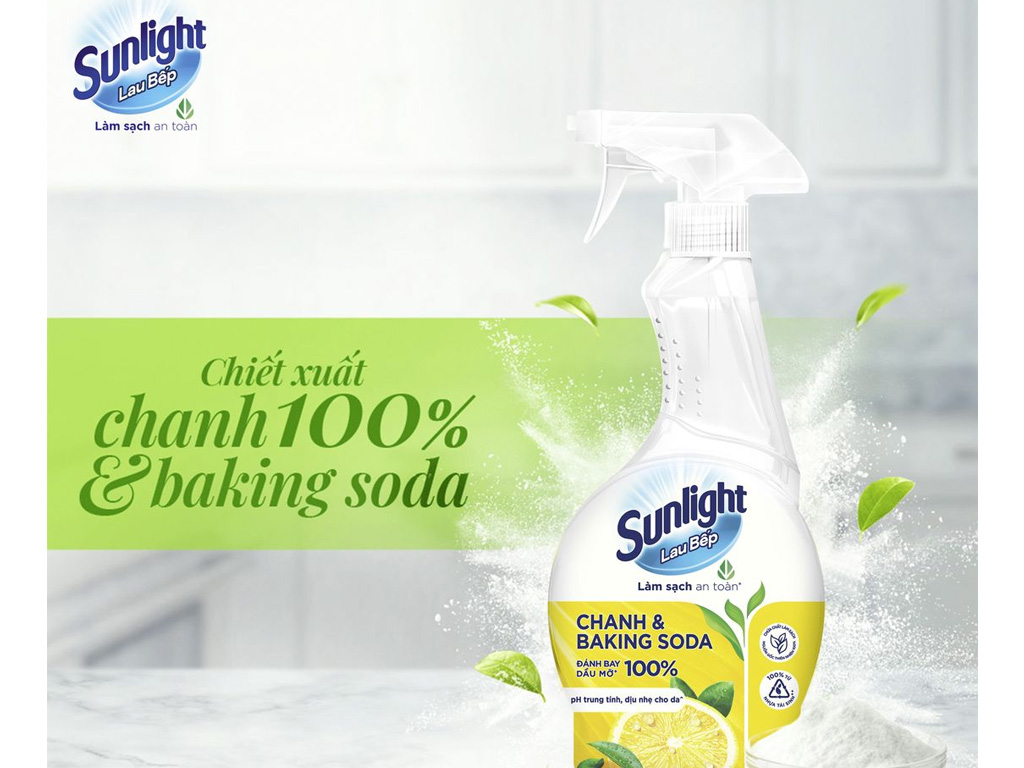 Nước lau bếp Sunlight chanh & baking soda chai 500ml 1