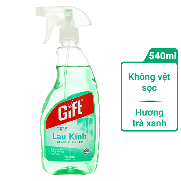 Nước lau kính Gift trà xanh 540ml