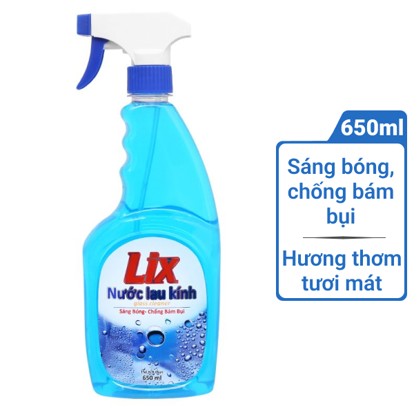 Nước lau kính Lix thơm tươi mát 650ml