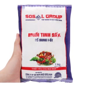 Muối tinh sấy bổ sung i-ốt Sosal Group gói 1kg