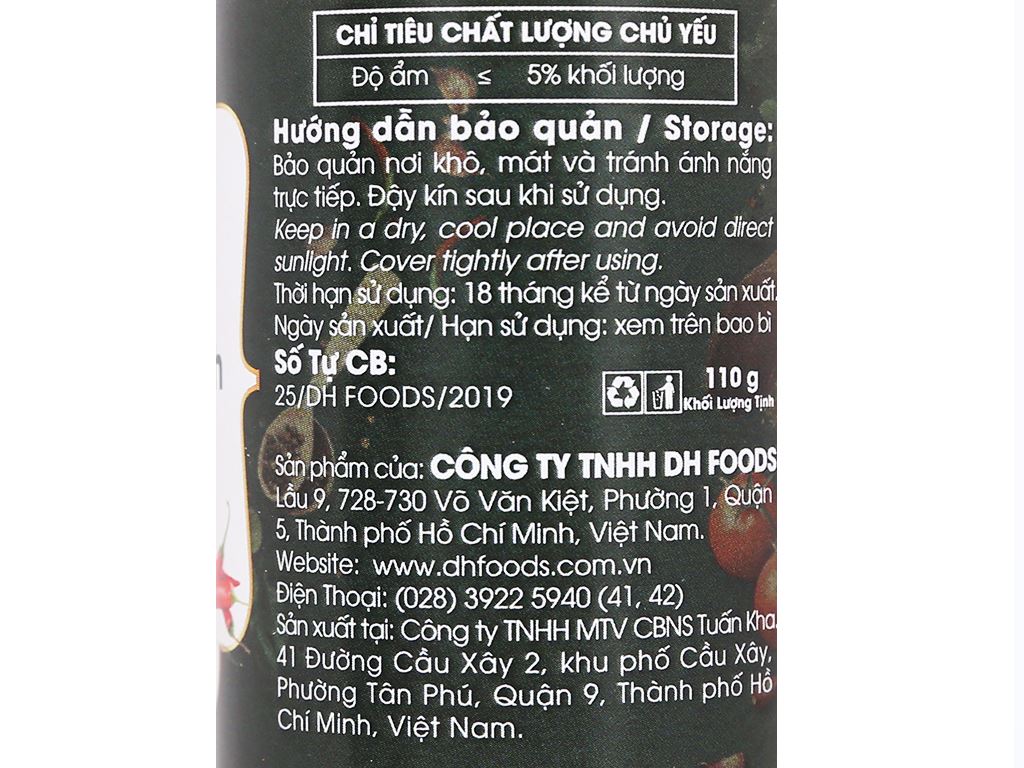 Muối ớt Tây Ninh Dh Foods Natural hũ 110g 4