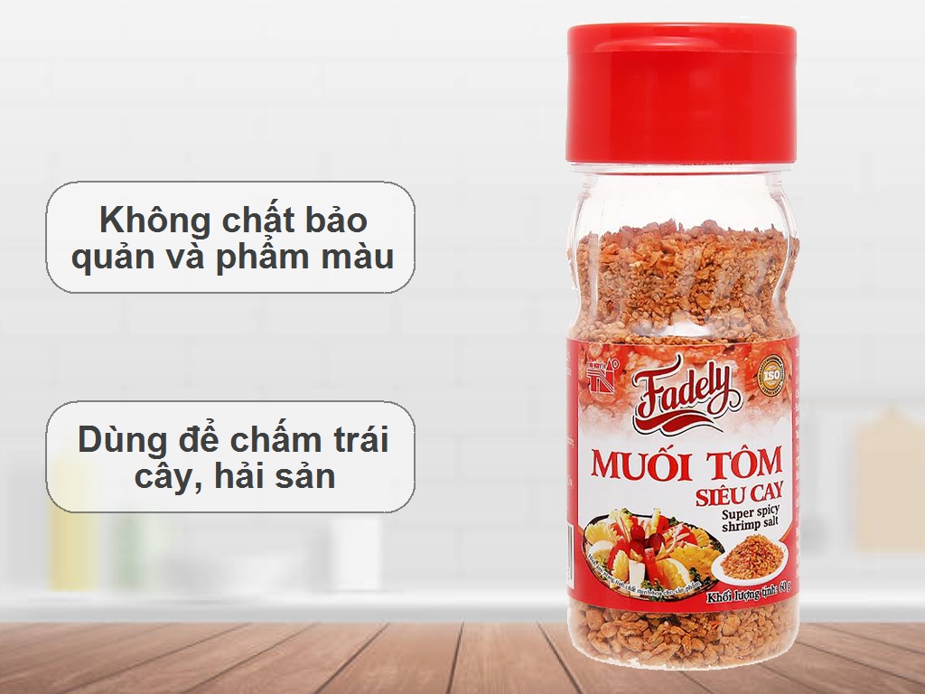 Muối tôm siêu cay Fadely hũ 60g 2